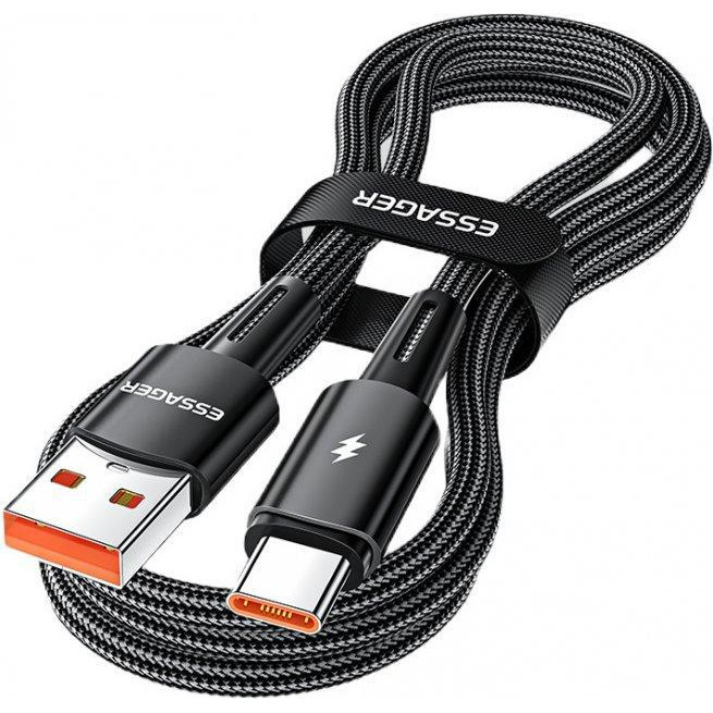 Essager Sunset 120W Charging Cable USB-A to Type-C 1м Black (EXC120-CG01-P) - зображення 1