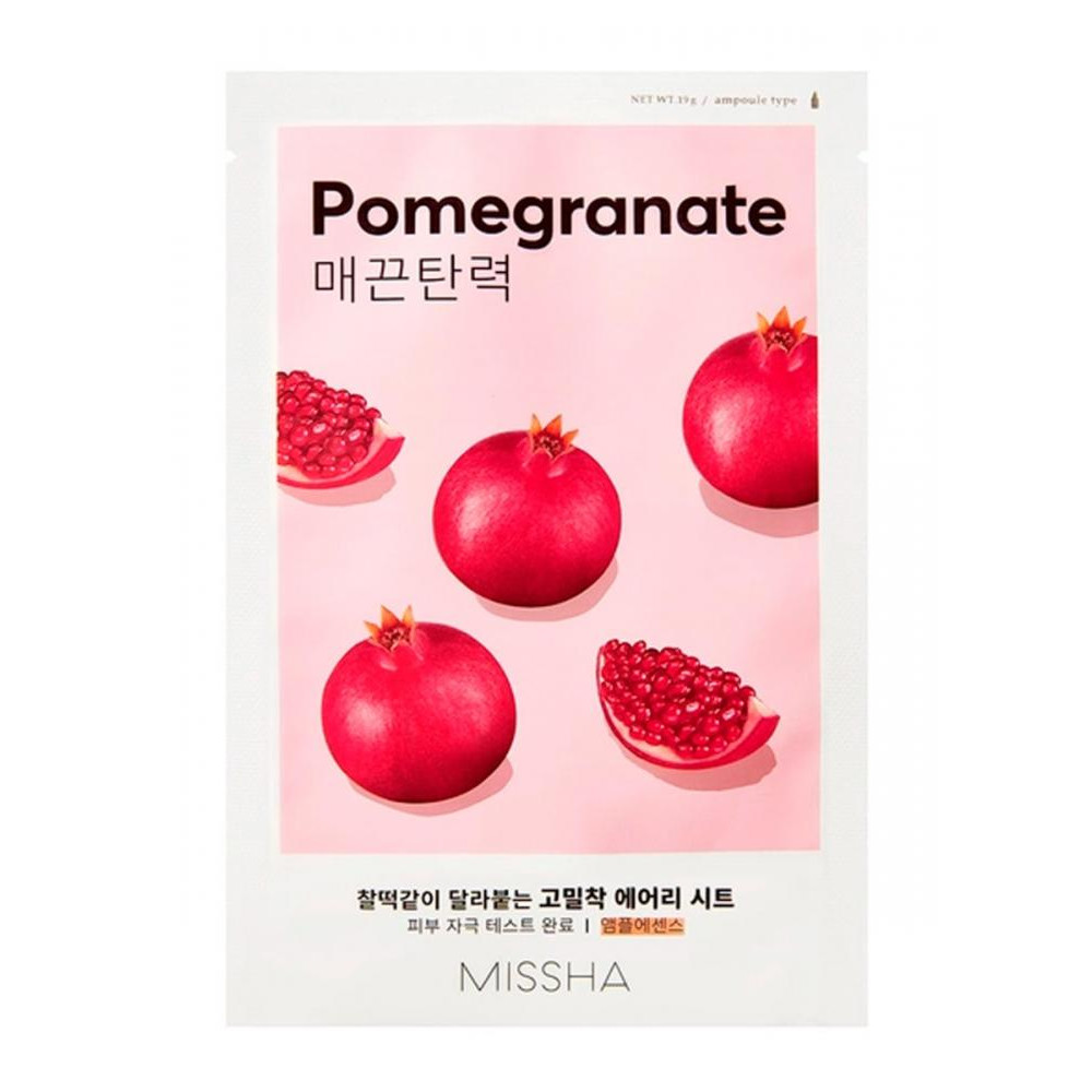 Missha - Airy Fit Sheet Mask - Pomegranate - Підтягуюча тканинна маска з екстрактом граната - 19g - зображення 1