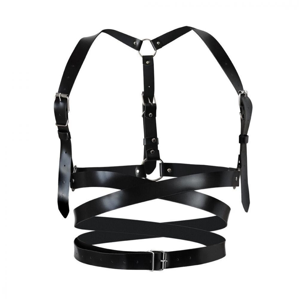 Art of Sex Шкіряна портупея  - Melani Leather harness, Чорна L-2XL (SO8299) - зображення 1