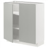 IKEA METOD Нижня шафа/полиці/2 дверцята, білий/Havstorp світло-сірий, 80x37 см (395.387.97) - зображення 1