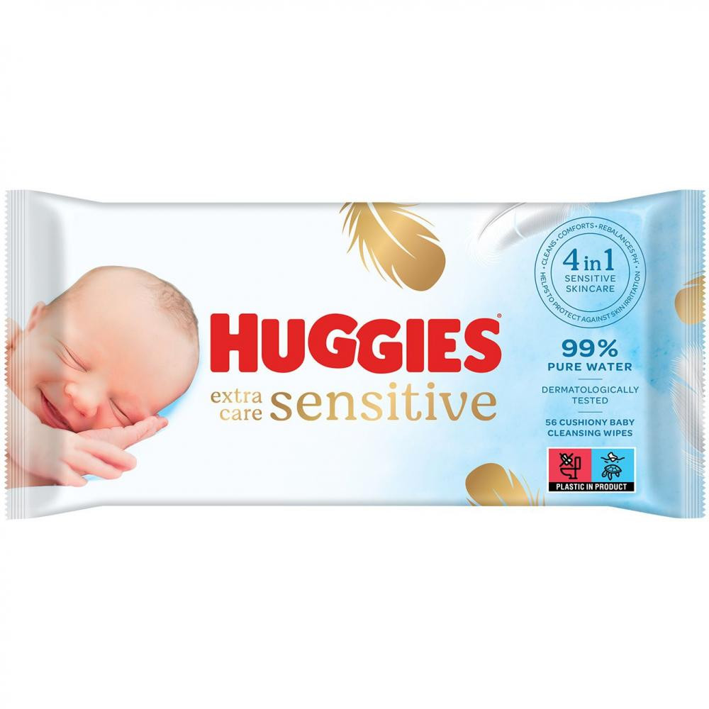 Huggies Вологі серветки  Pure Gold, 56 шт. - зображення 1