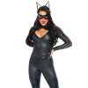 Leg Avenue Костюм кішечки  Wicked Kitty, чорний: комбінезон + пояс + маска + пов'язка на голову (714718506166) - зображення 4