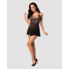 Obsessive 838-BAB-1 babydoll & thong black XXL (SO7182) - зображення 3