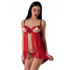 Passion Пеньюар із відкритими грудьми CHERRY CHEMISE red S/M - (P52671) - зображення 1