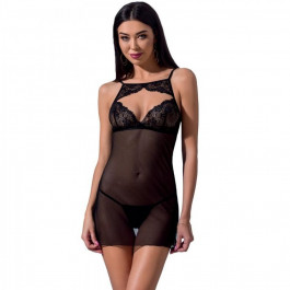   Passion Пеньюар VERONIQUE CHEMISE black S/M - (P53036)