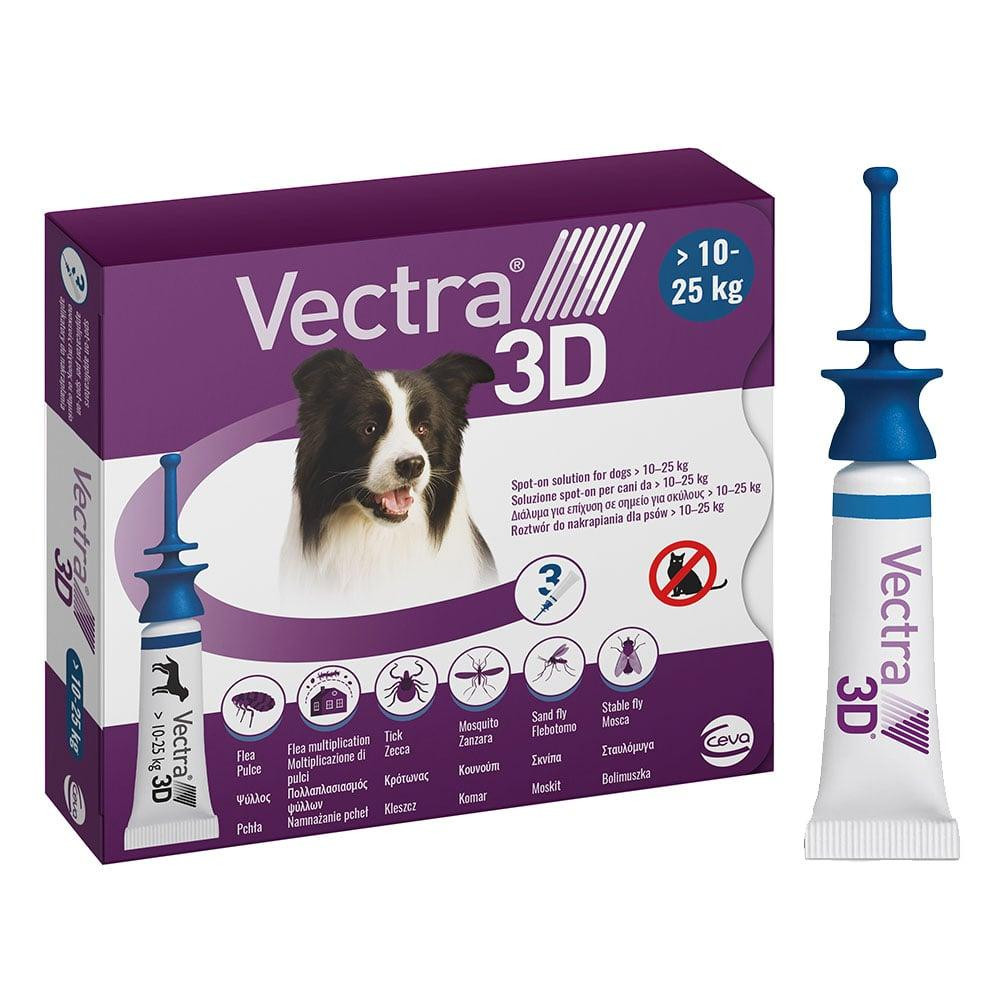 Ceva Sante Vectra 3D (Вектра 3D) Капли на холку для собак весом от 10 до 25 кг 3,6 мл 1 пипетка (80069) - зображення 1