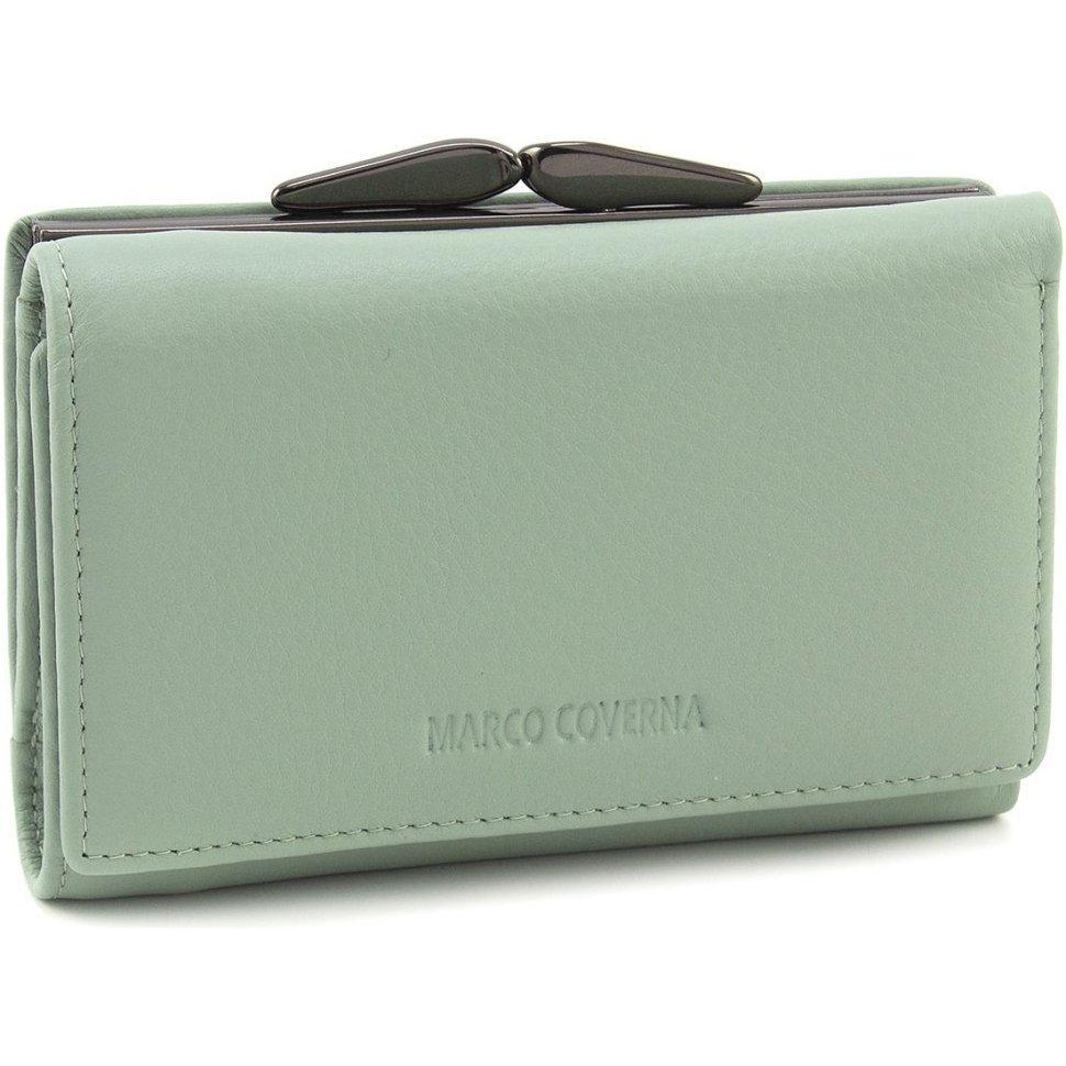 Marco Coverna Маленький жіночий гаманець із натуральної шкіри фісташкового кольору з монетницею  68674 - зображення 1