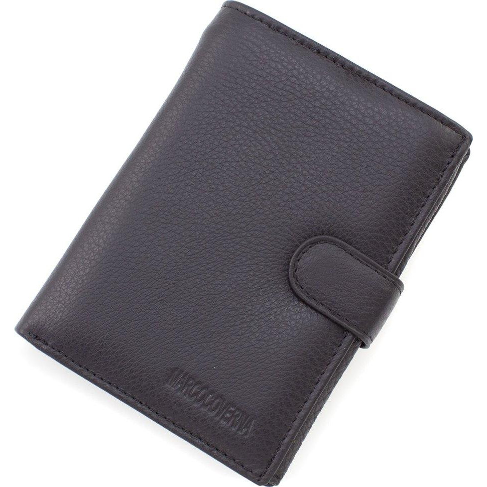 Marco Coverna Вертикальний шкіряний чоловічий гаманець чорного кольору із блоком під документи  (21586) - зображення 1