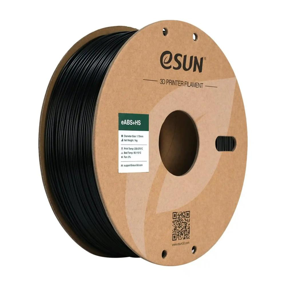 Esun eABS+HS Filament (пластик) для 3D принтера  1кг, 1.75мм, чорний (eABS+HS-175B1) - зображення 1