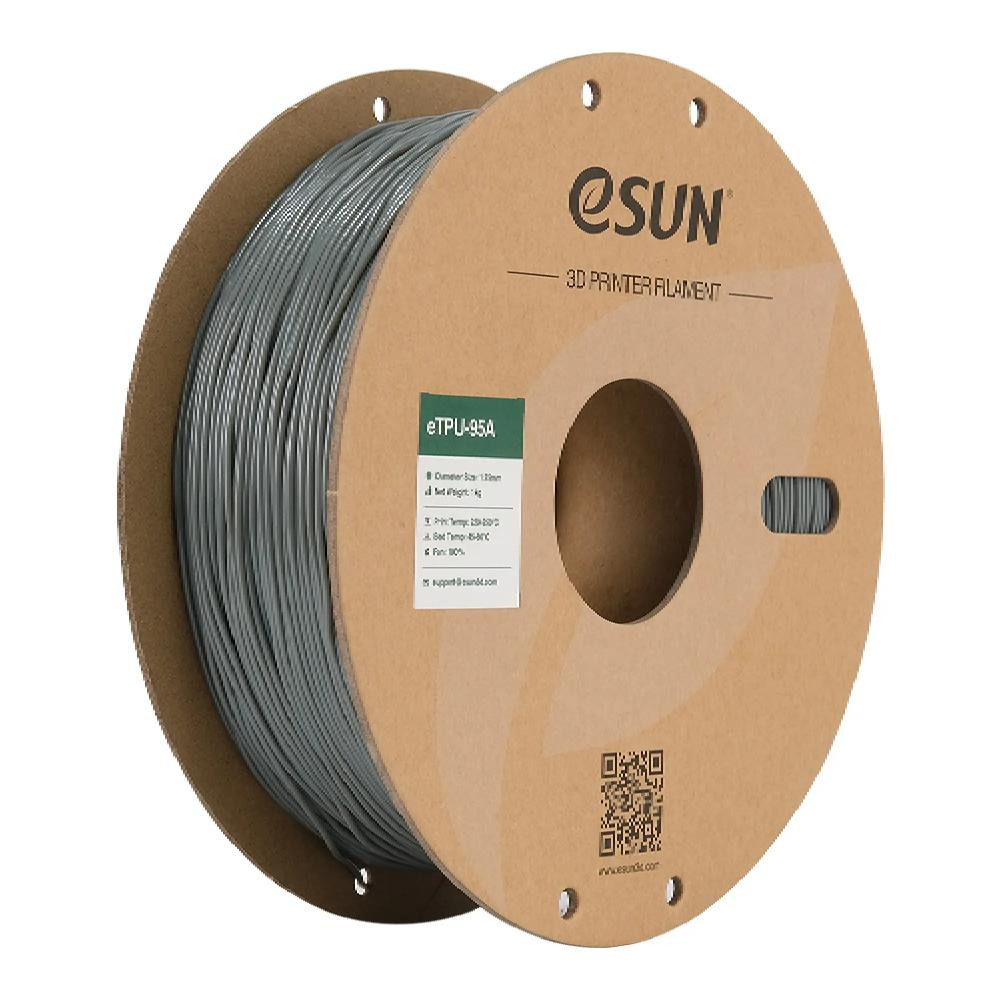 Esun eTPU-95A Filament (пластик) для 3D принтера  1кг, 1.75мм, сірий (ETPU-95A175H1) - зображення 1