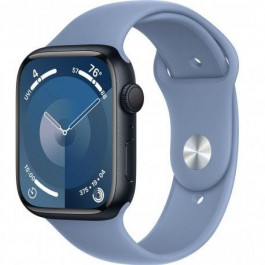 Apple Watch Series 9 GPS 45mm Midnight Alu. Case w. Winter Blue Sport Band - S/M (MR9Q3+MT413)
