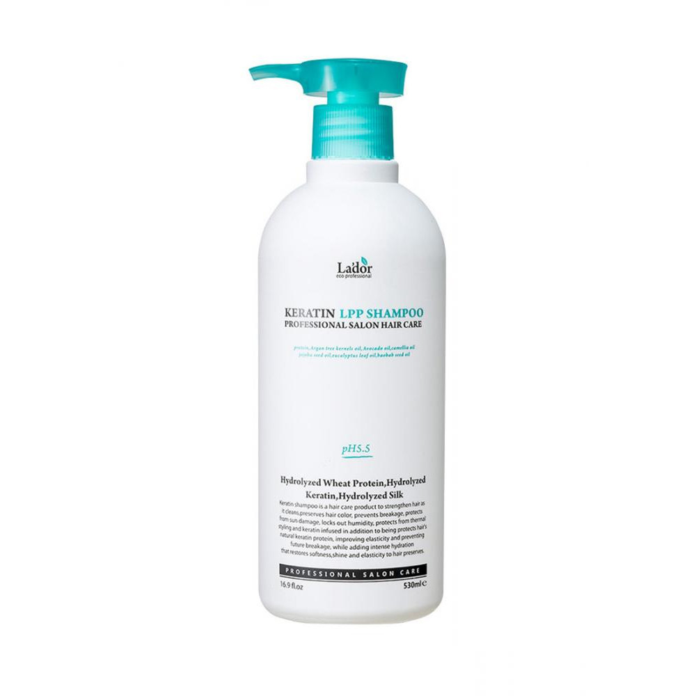 Lador Кератиновый безсульфатный шампунь для волос  Keratin LPP Shampoo Лечение и восстановление 530 мл (88 - зображення 1