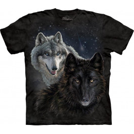 The Mountain Футболка  104851 з бавовни чорна з вовками Star Wolves