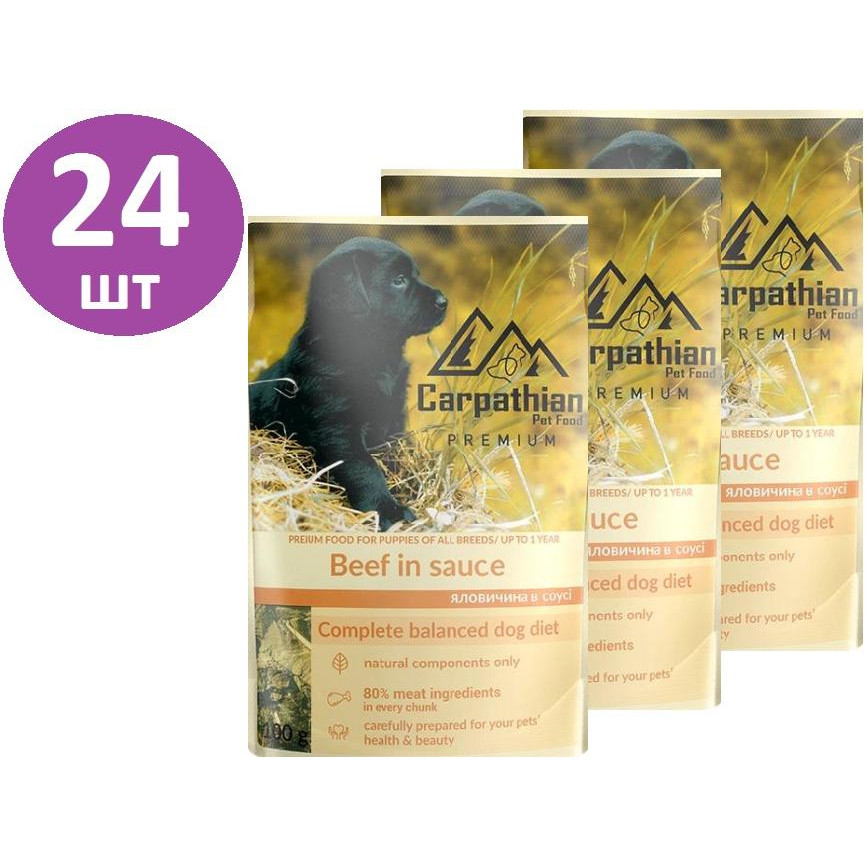 Carpathian Pet Food Яловичина в соусі 100 г (4820111141159) - зображення 1