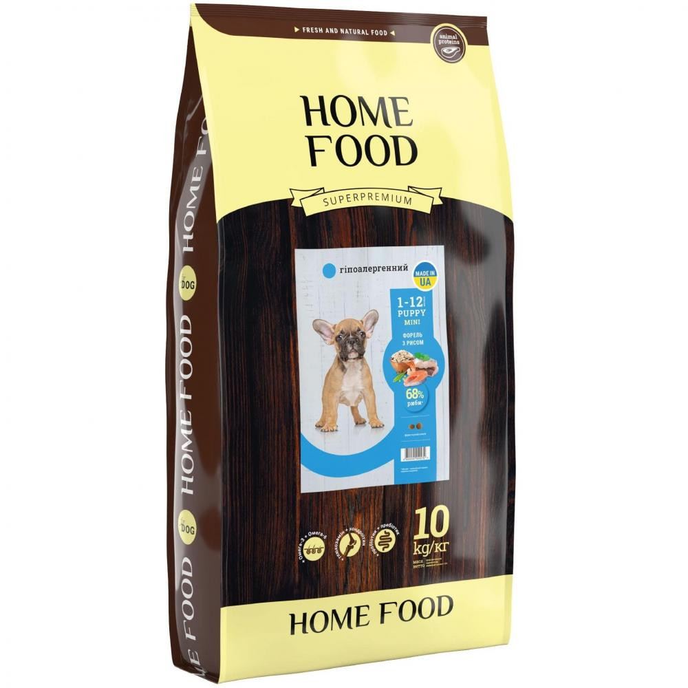Home Food Корм гипоаллергенный для щенков мелких пород Форель с рисом и овощами 10 кг (4820235020279) - зображення 1