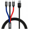 Baseus Three Primary Colors USB Type-C+Lightning+microUSB 120cm 3.5A (CAMLT-BSY01) - зображення 1