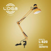 Офісна настільна лампа LOGA Е27 Золото L-620 із струбциною