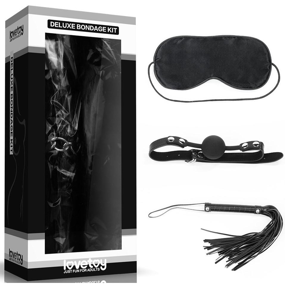 LoveToy Бондажний набір Deluxe Bondage Kit LVTOY696, чорний (6970260902526) - зображення 1