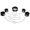 DS Fetish Бондажний набір  Neck Collar With Restraints And Chain, чорний (2000000037332) - зображення 1