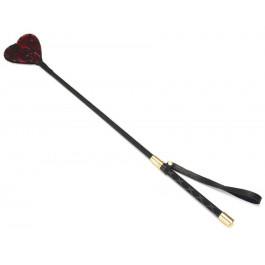   Liebe Seele Стек  Victorian Garden Lace and Vegan Leather Riding Crop with Heart Shape Tip, червоно-чорний (4582