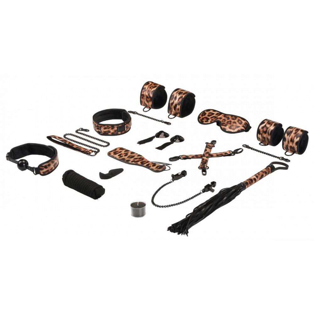 Liebe Seele Бондажний набір  Vivid Hyo Leopard Print Soft Bondage Kit 13pcs, леопардовий (4582558002799) - зображення 1