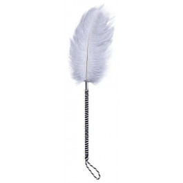   DS Fetish Пір'їнка для пестощів  Feather Tickler With Long Handle, сіра (2000460094531)