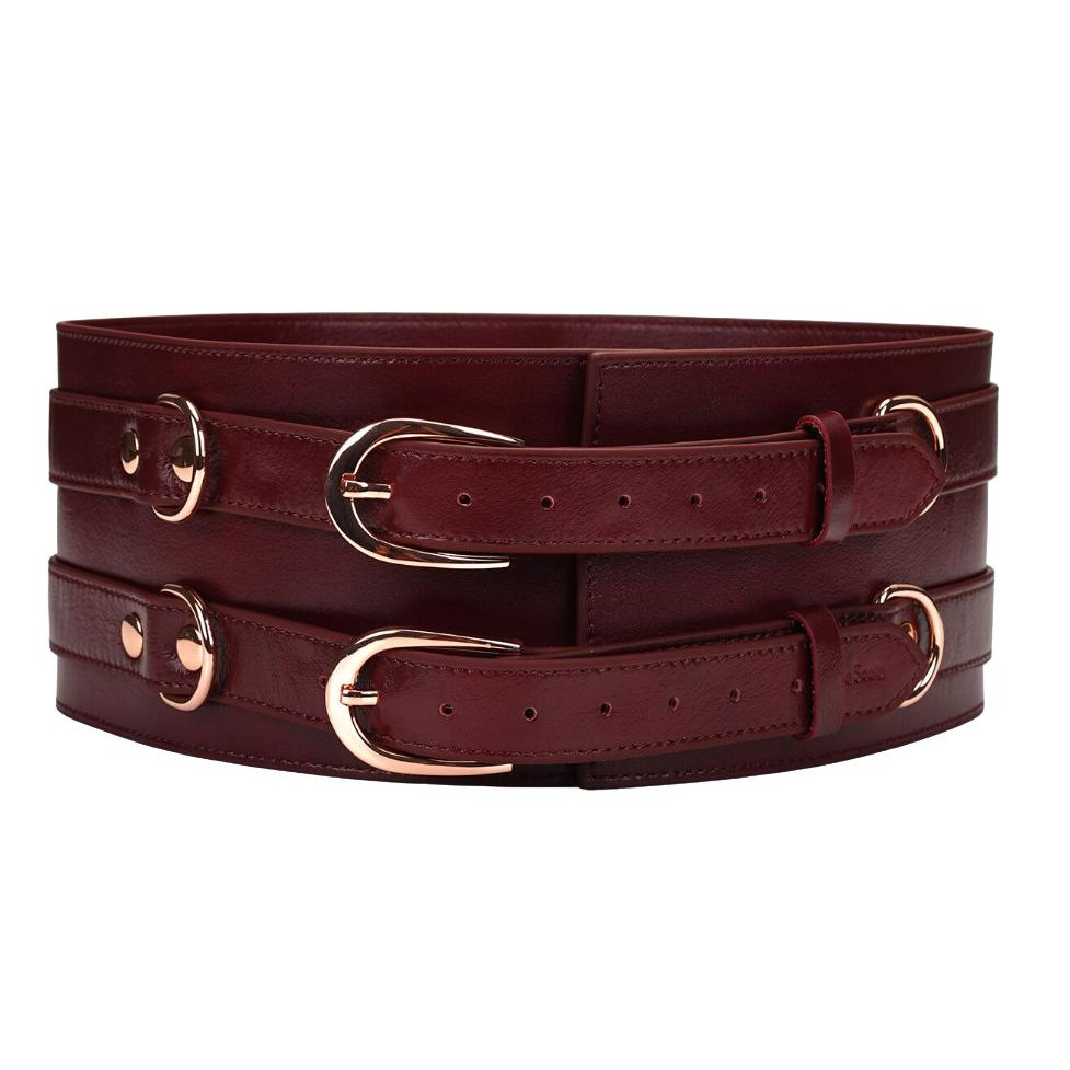 Liebe Seele Бондажний пояс  Wine Red Leather Bondage Waist Belt M, бордовий (4582558000627) - зображення 1