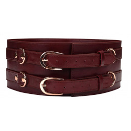   Liebe Seele Бондажний пояс  Wine Red Leather Bondage Waist Belt M, бордовий (4582558000627)