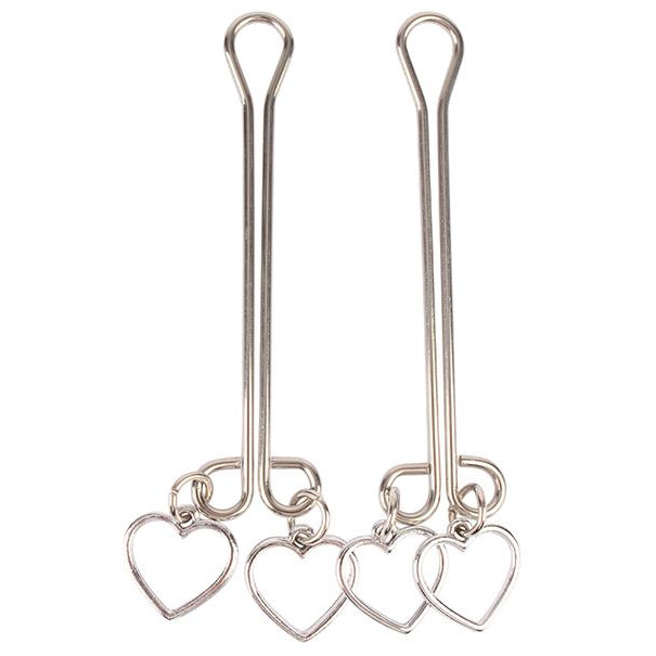 Chisa Novelties Затискачі для сосків Senuelo Fetish Fantasy Heart Nipple Clamps, срібні (759746162601) - зображення 1