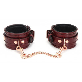   Liebe Seele Фіксатори для ніг  Wine Red Leather Ankle Cuffs with Rose Gold Hardware, бордові (7770000388929)