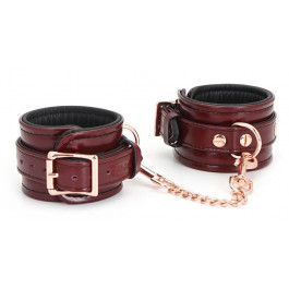   Liebe Seele Фіксатори для рук  Wine Red Leather Handcuffs with Rose Gold Hardware, бордові (7770000388912)