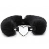 DS Fetish Нашийник зі штучним хутром  Collar With Heart, чорний (2000450089417) - зображення 1