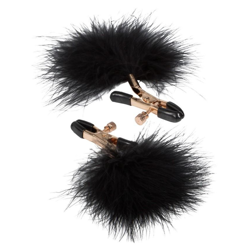 California Exotic Novelties Затискачі для сосків Entice Accesories Feather Nipplettes, чорні (716770078766) - зображення 1