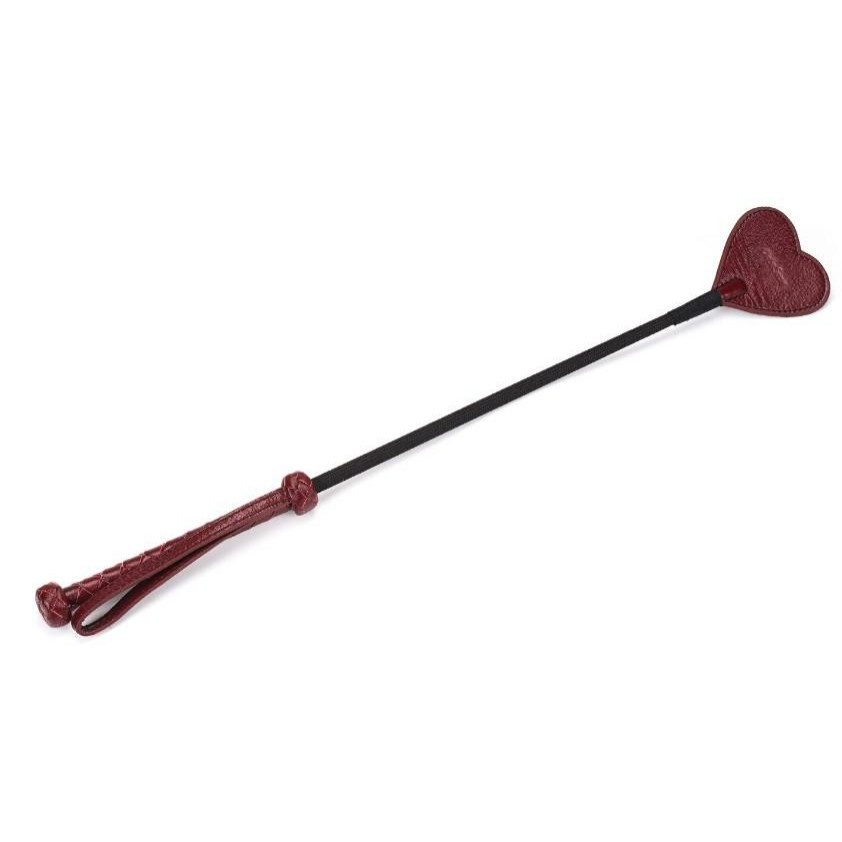 Liebe Seele Стек  Wine Red Leather Riding Crop With Heart Shape Tip, бордовий (7770000388998) - зображення 1