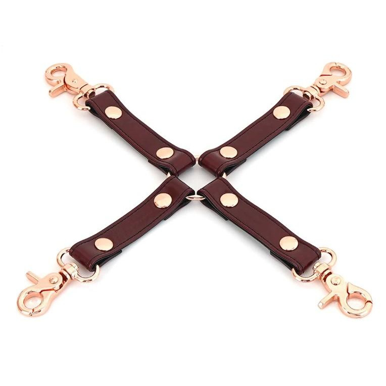 Liebe Seele Ремінці для фіксаторів  Wine Red Leather Hogtie with Clips, бордові (7770000388943) - зображення 1