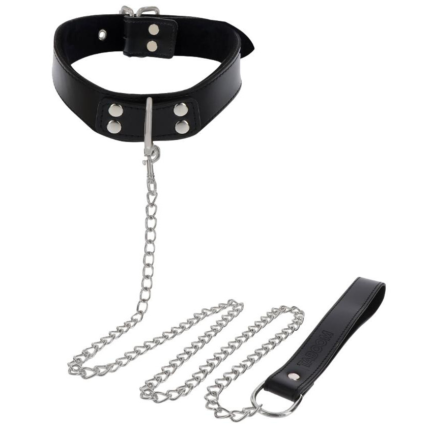 SCALA Нашийник з повідцем Taboom Elegant D-Ring Collar and Chain Leash, чорний (8713221824172) - зображення 1