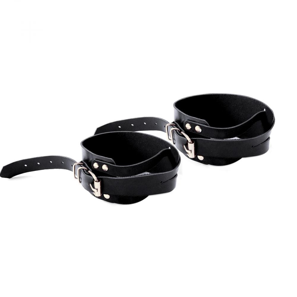 Art of Sex Чоловічі шкіряні наручники  - Man Handcuffs Speedway L-2XL, колір чорний (SO9999) - зображення 1
