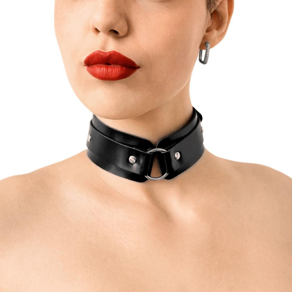Art of Sex БДСМ-нашийник з кільцем  - Martina Collar with ring, натуральна шкіра, колір чорний (SX0517) - зображення 1