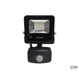   Lezard LED Прожектор с датчиком движения 10Вт, Ал-вый корпус IP65 6500K 800Lm (PAL6510S)