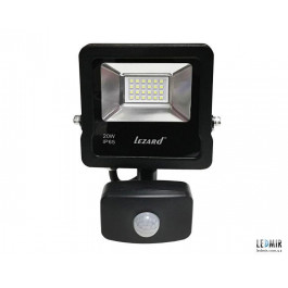   Lezard LED прожектор с датчиком движения 20Вт, алюминиевый корпус IP65 6500K 1600Lm (PAL6520S)