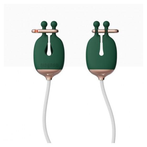  Затискачі для сосків з вібрацією Qingnan No.2 Vibrating Nipple Clamps Green (Q92000) - зображення 1