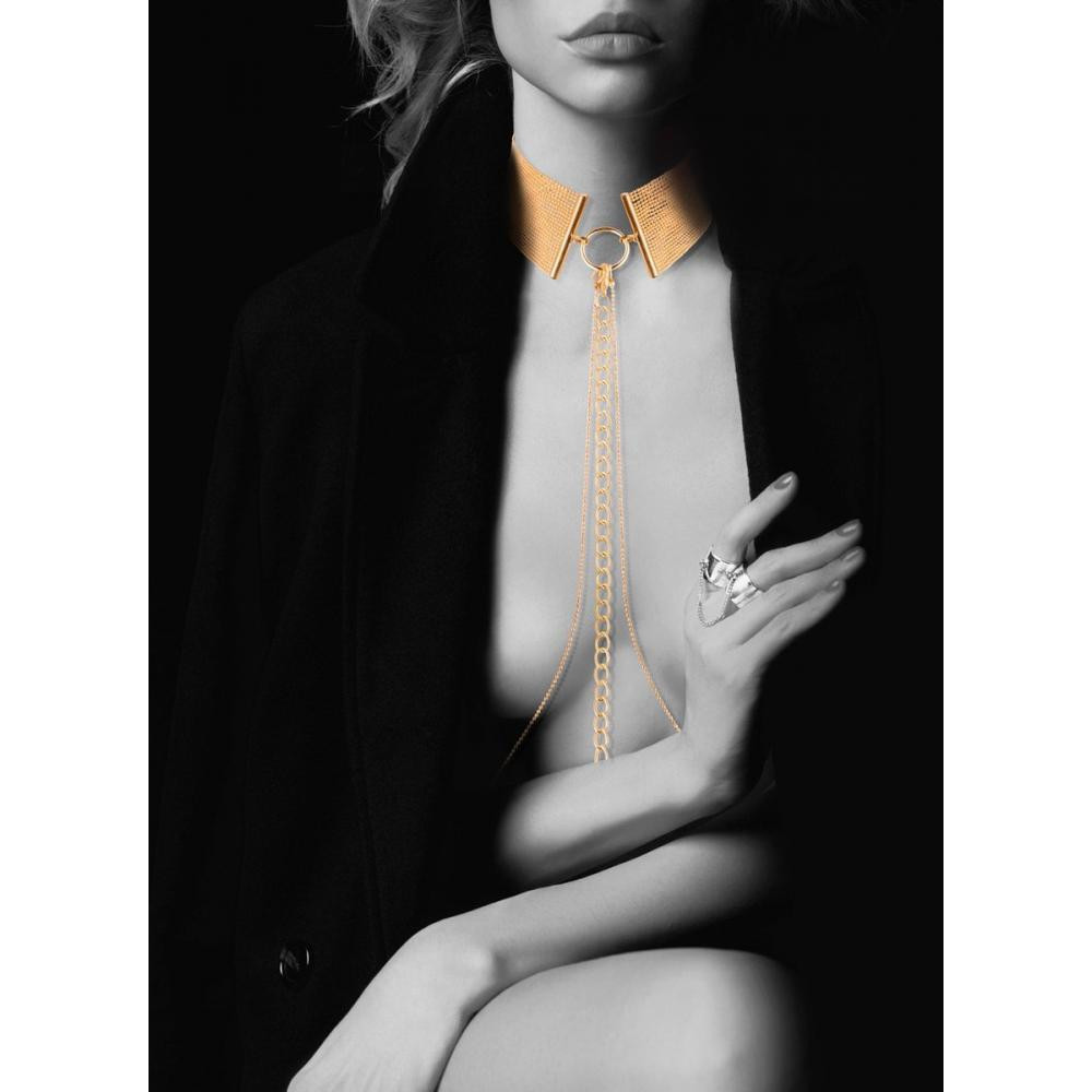 Bijoux Indiscrets Ланцюжок ошейник  MAGNIFIQUE Collar - Gold, прикраса для тіла (В0195) - зображення 1