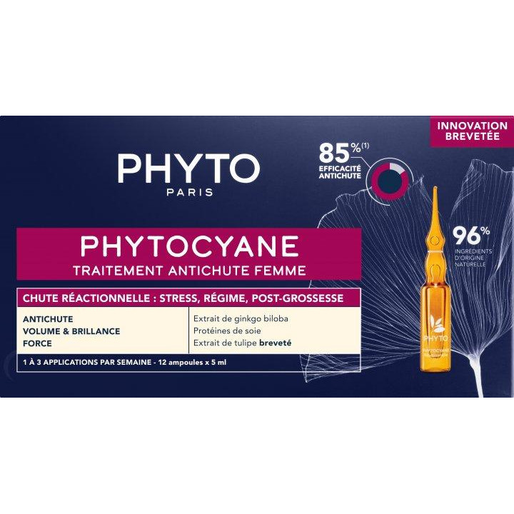 Phyto Засіб проти випадання волосся для жінок  Phytocyane Anti Hair Loss Reactional Treatment Women 12 шт  - зображення 1