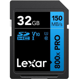 Lexar 32 GB SDHC High Performance 800x Pro UHS-I V10 Class 10 (LSD0800P032G-BNNNG)