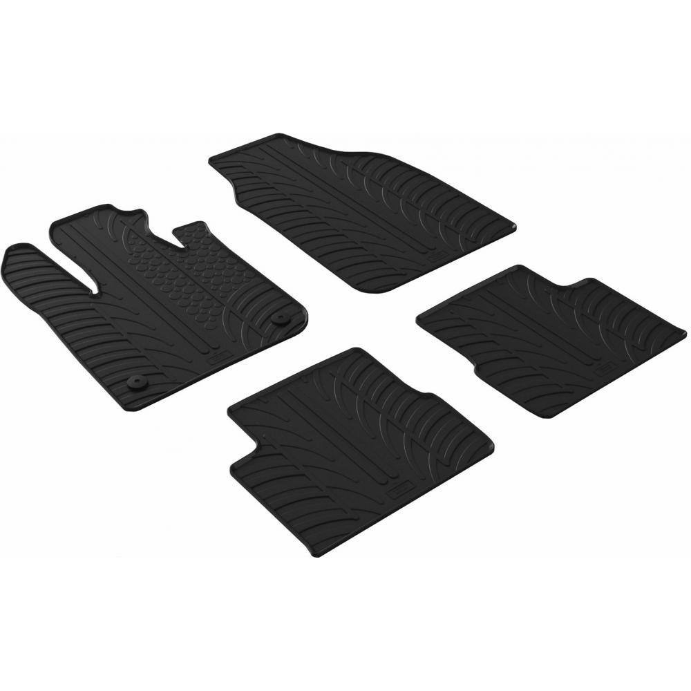 Gledring Автомобільні килимки поліки в салон GledRing на у Fiat 500 2 EV 20- Фиат 500 чорні - зображення 1
