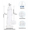 Addiction Crystal Clear Dildo With Balls - 6" (SO5580) - зображення 2