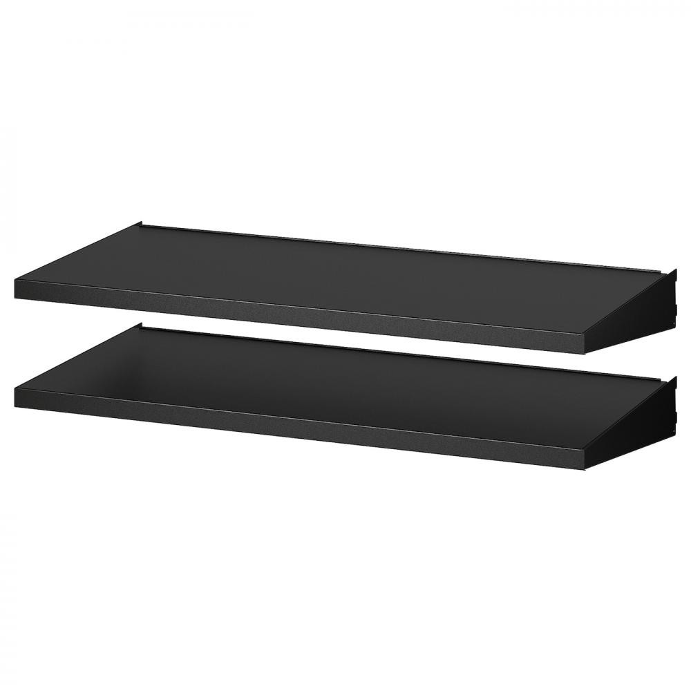 IKEA BROR Полиця для настінних рейок, чорна, 85х40 см (005.704.20) - зображення 1