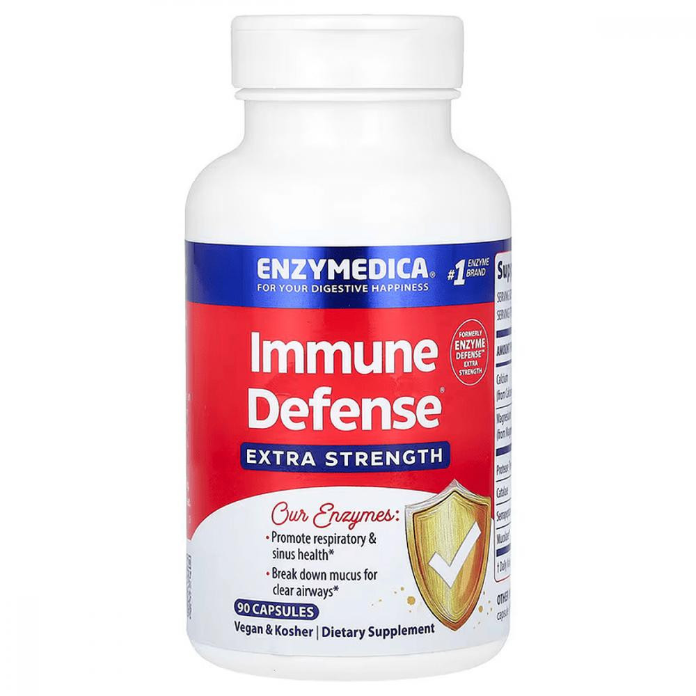 Enzymedica Ферменти захисту імунної системи, Immune Defense, Extra Strength, , 90 капсул - зображення 1