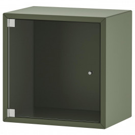 IKEA EKET Навісна шафа зі скляними дверцятами, сіро-зелений, 35х25х35 см (895.330.09)
