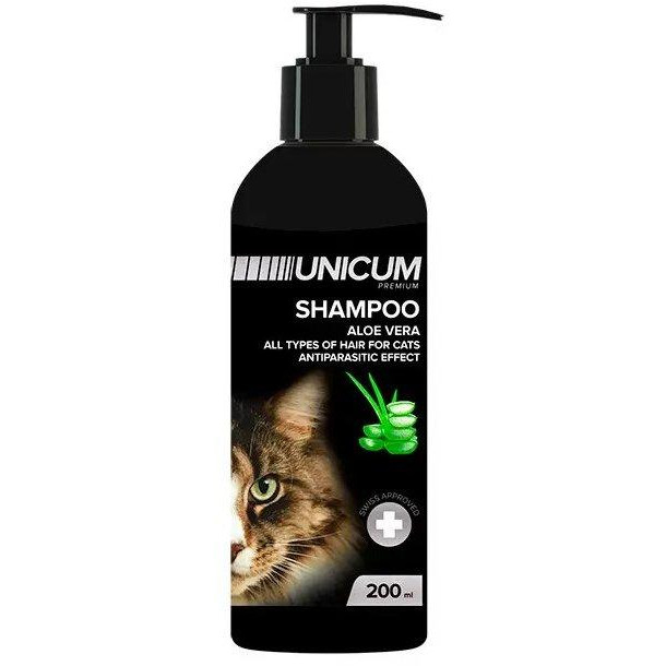 UNICUM Шампунь  Premium для котів, з маслом алое вера, 200 мл (UN-059) - зображення 1